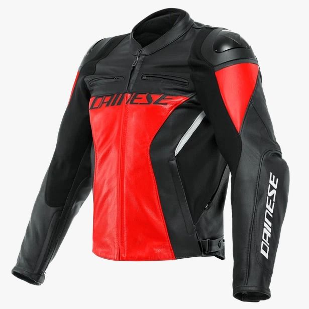 Dainese Racing 4 Leather Jacket Lava Red Black 